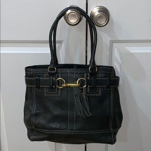 Black leather genuine coach purse